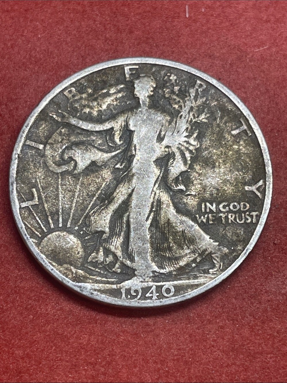 Vintage 1940 S  Walking Liberty Silver Coin - 90% Silver